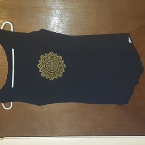 Lucky family black and gold track tank top